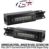 2017-Current Ford F250-F450 Super Duty Hitch Bar Reverse 7in LED Flood Lighting Heavy Duty Bolt-On Blacked Out Kit with 