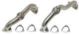 DRIVER AND PASSENGER UP-PIPES WITH EXHAUST BACK PRESSURE AND O2 BUNGS ; 08-10 SUPER DUTY 6.4L