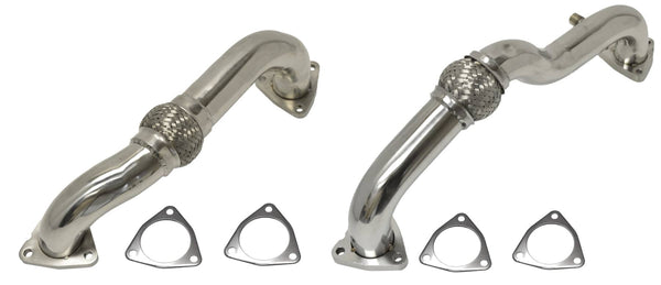 Flo-Pro Driver and Passenger UP-Pipes with Exhaust Back Pressure and O2 Bungs - 08-10 Super Duty 6.4L