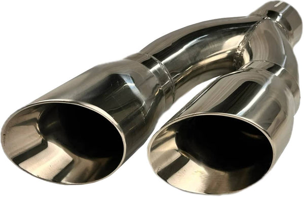 Flo-Pro Downward Round Dual Exhaust Tip 3"X 4" X Dual 16"