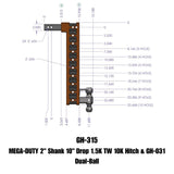 GEN-Y - MEGA-DUTY Drop Hitch - GH-315