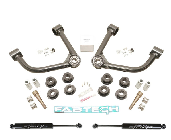 Fabtech Uniball UCA Lift System with Shocks — 3" Lift — 2023-2026 Chevrolet Colorado / GMC Canyon, 4WD (K1204)