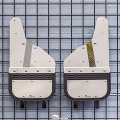 Air Hawk Carbon Stainless Custom Fit Front Mud Flaps - 20-26 Sierra HD with Small OEM Splashguard