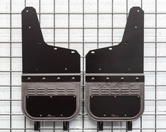 Air Hawk Carbon Black Custom Fit Rear Mud Flaps - 20-26 Sierra HD with Small OEM Splashguard