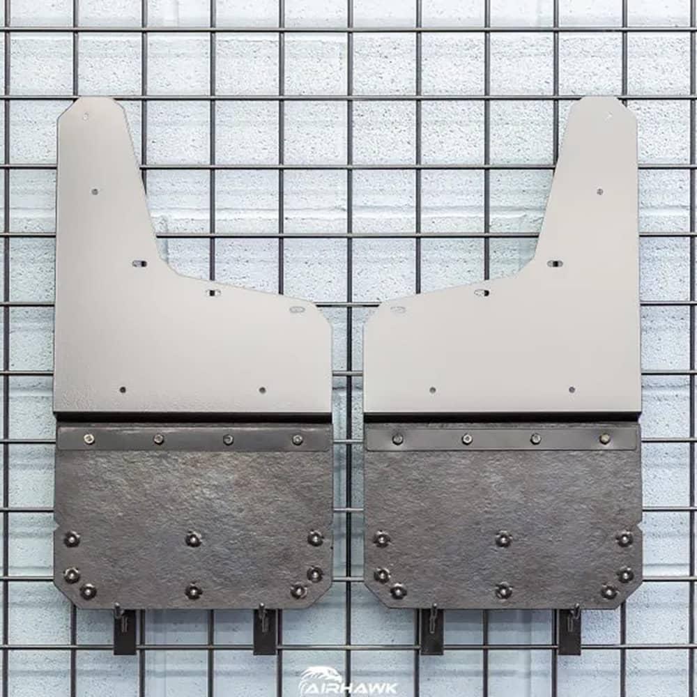 Air Hawk Stainless Custom Fit Rear Mud Flaps - 20-26 Sierra HD