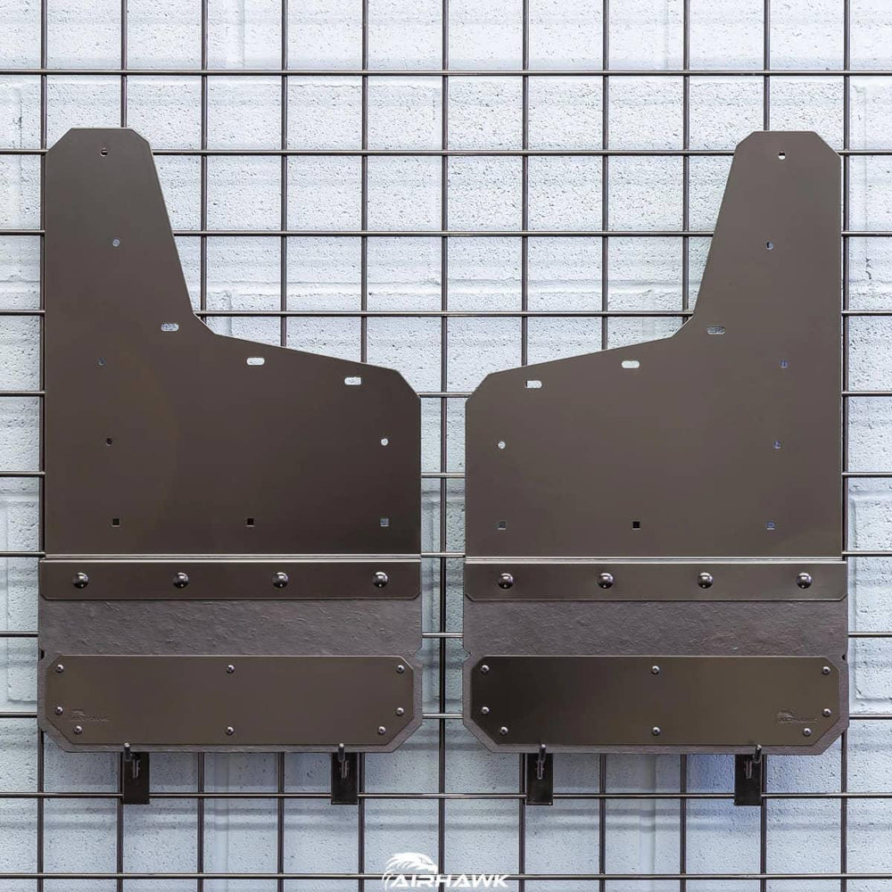 Air Hawk Carbon Black Custom Fit Rear Mud Flaps - 20-26 Sierra HD (EXC AT4X)