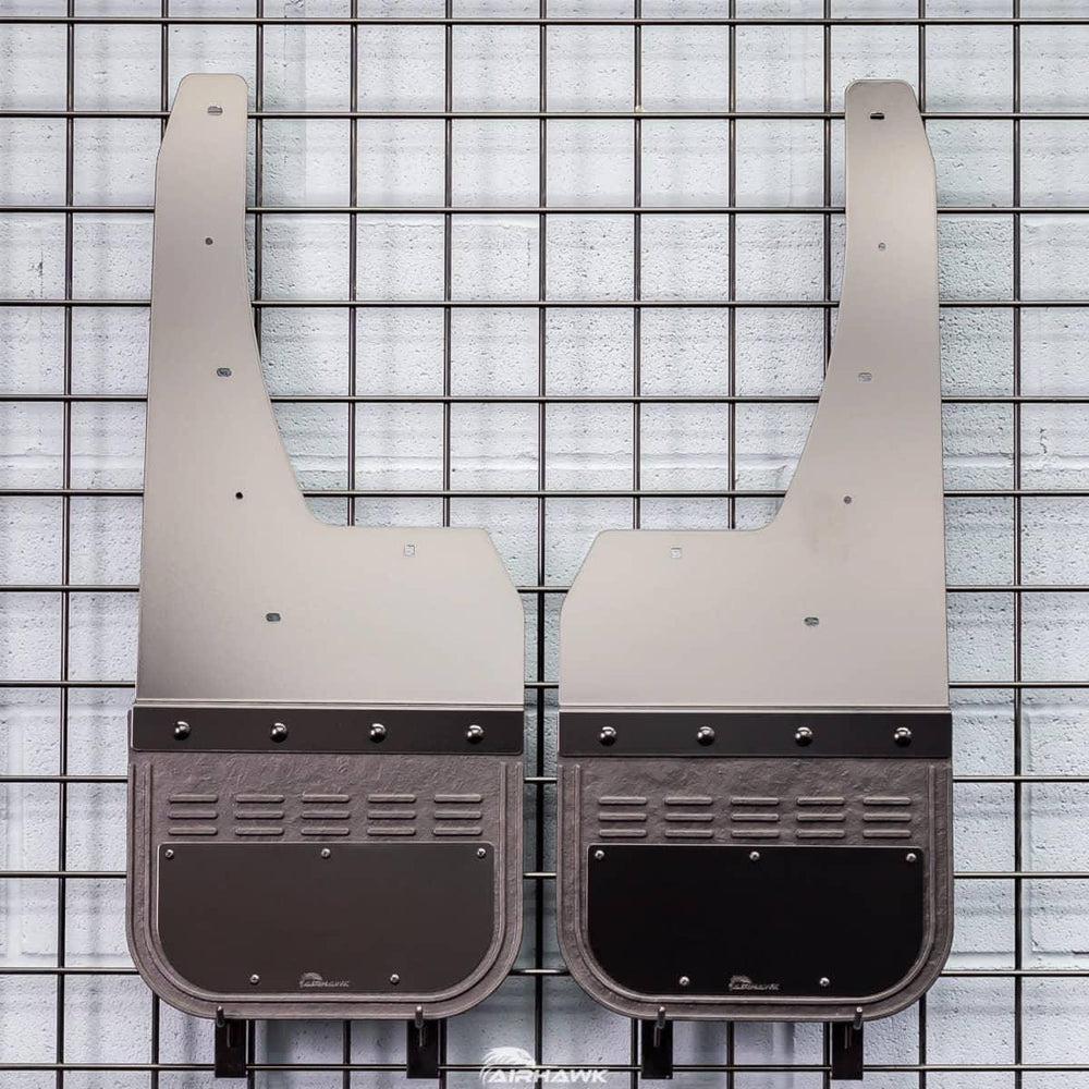 Air Hawk Carbon Black Custom Fit Rear Mud Flaps - 09-18 Dodge Ram 1500/ 19-24 Ram 1500 Classic Without Factory Flares