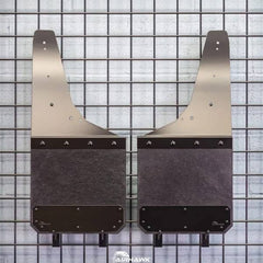 Air Hawk Carbon Black Custom Fit Rear Mud Flaps with Stainless Bottom Plates - 15-25 F150 Without Flares