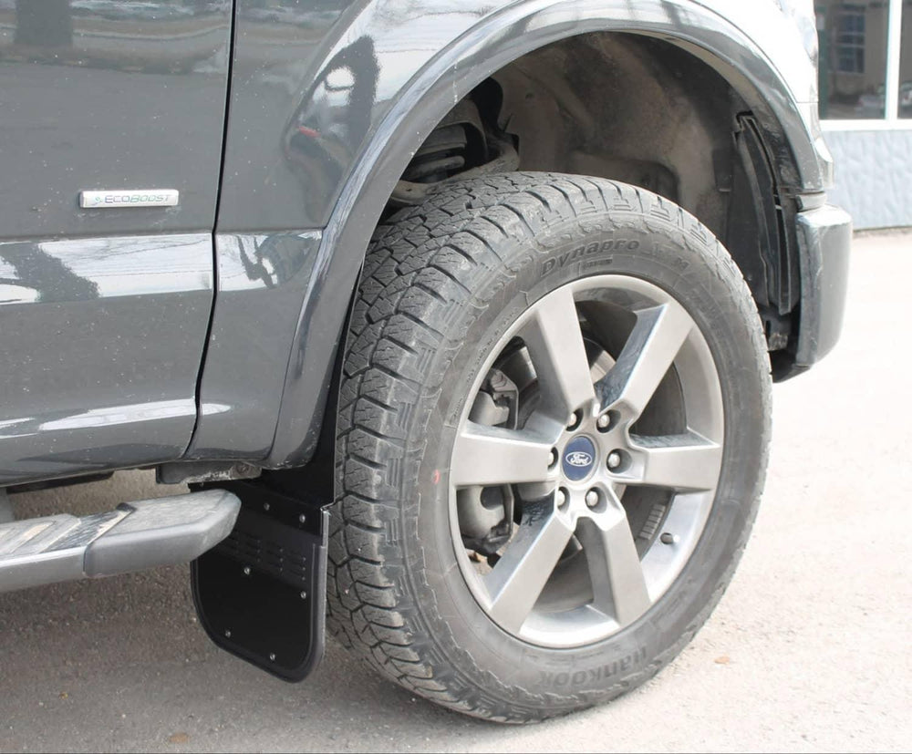 Air Hawk Carbon Black Custom Fit Front Mud Flaps - 15-25 F150 with Flares