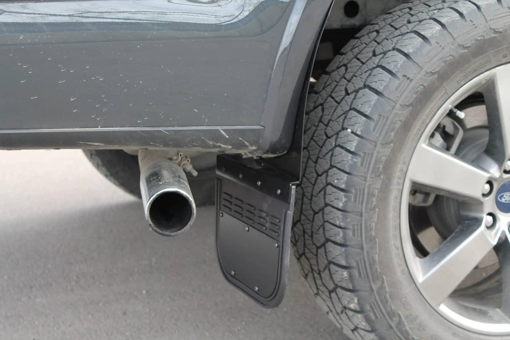 Air Hawk Carbon Black Custom Fit Rear Mud Flaps - 15-25 F150 with Flares