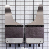 AIR HAWK CARBON BLACK CUSTOM FIT FRONT MUD FLAPS WITH STAINLESS BOTTOM PLATES ; 17-26 SUPER DUTY WITH FENDER FLARES