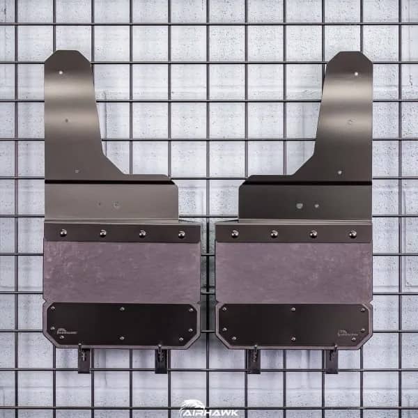 Air Hawk Carbon Black Custom Fit Rear Mud Flaps - 17-26 Super Duty with Fender Flares