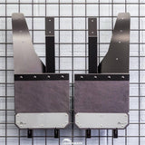 AIR HAWK CARBON BLACK CUSTOM FIT REAR MUD FLAPS WITH STAINLESS BOTTOM PLATES ; 17-26 SUPER DUTY WITH FENDER FLARES
