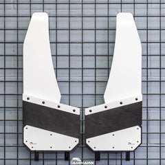 Air Hawk Angled Cut Front 12" Mud Flaps with Stainless - Short Top