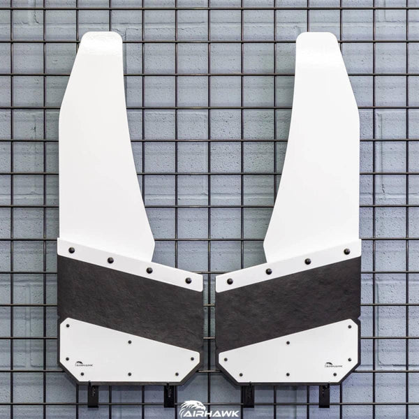 Air Hawk Angled Cut Front 12" Mud Flaps with Stainless