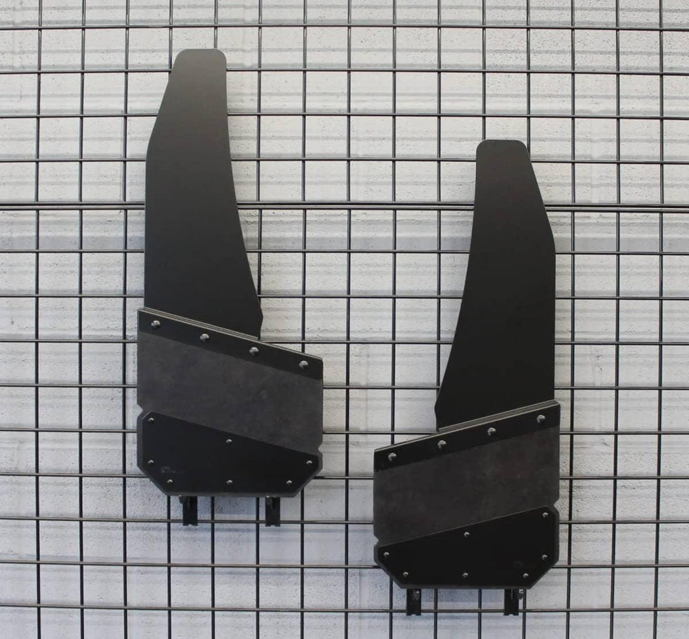 Air Hawk Angled Cut Front 14" Mud Flaps with Carbon Black - Long Top