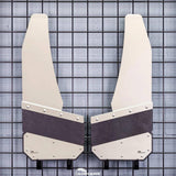 ANGLED CUT FRONT 14" MUD FLAPS WITH STAINLESS ; LONG TOP