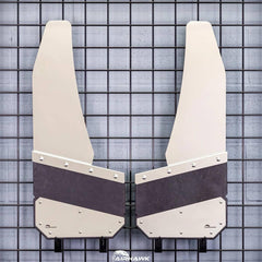 Air Hawk Angled Cut Front 14" Mud Flaps with Stainless - Long Top