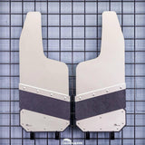 ANGLED CUT REAR 12" MUD FLAPS WITH STAINLESS ; SHORT TOP