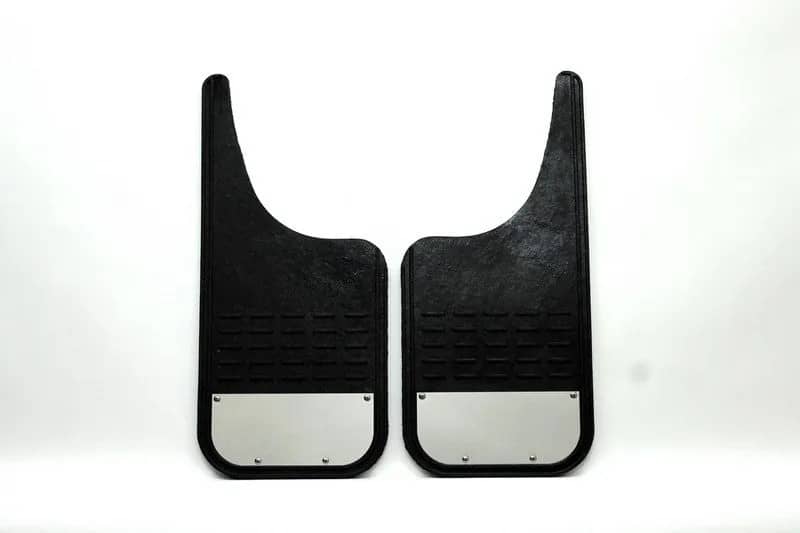 Air Hawk Black UNIVERSAL12X26 Moon Cut Mud Flaps with Stainless Bottom Plate