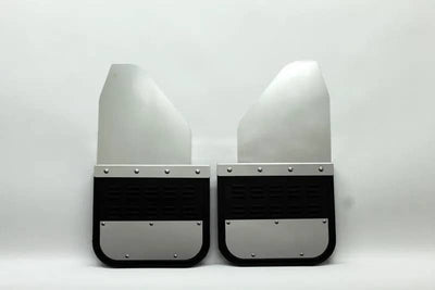 Air Hawk Garde-boue universels de 14 po de largeur et 12 po de longueur, Kickback de 2 po, avec plaques en inox - noir