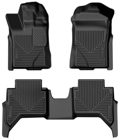 Husky Liner 2424 Ranger Supercrew Wb Fr & 2Nd Seat Floor Liner Black 3 Pc Set