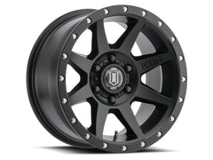 ICON Roue Rebound 18x9 6x5.5 déport 0mm dégagement arrière 5 po alésage 106.1mm - noir satiné