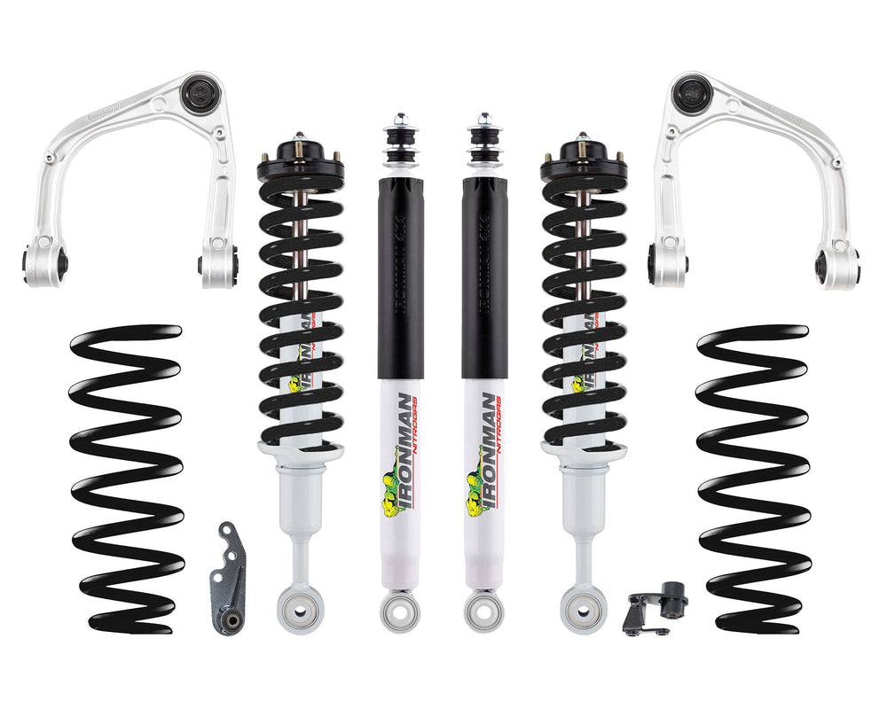 Ironman 4x4 Nitro Gas Prebuilt Coilover Kit - Black Coils -Toyota Tundra (2022+) (TOY085BB1KGS2P-B)