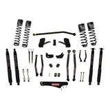 Skyjacker - 4 Inch Dual Rate Long Travel Long Arm Suspension Lift Kit/Black MAX Shocks - JK40LKLT-SX-B