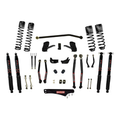 Skyjacker - 4 Inch Dual Rate Long Travel Long Arm Suspension Lift Kit/Black MAX Shocks - JK40LKLT-SX-B