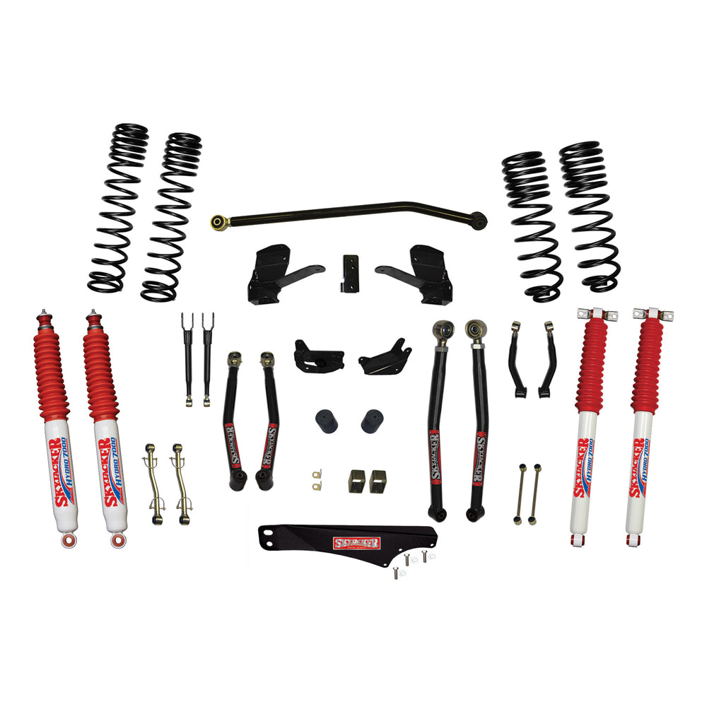 Skyjacker - 4 Inch Dual Rate Long Travel Long Arm Suspension Lift Kit/Hydro 7000 Shocks - JK40LKLT-SX-H