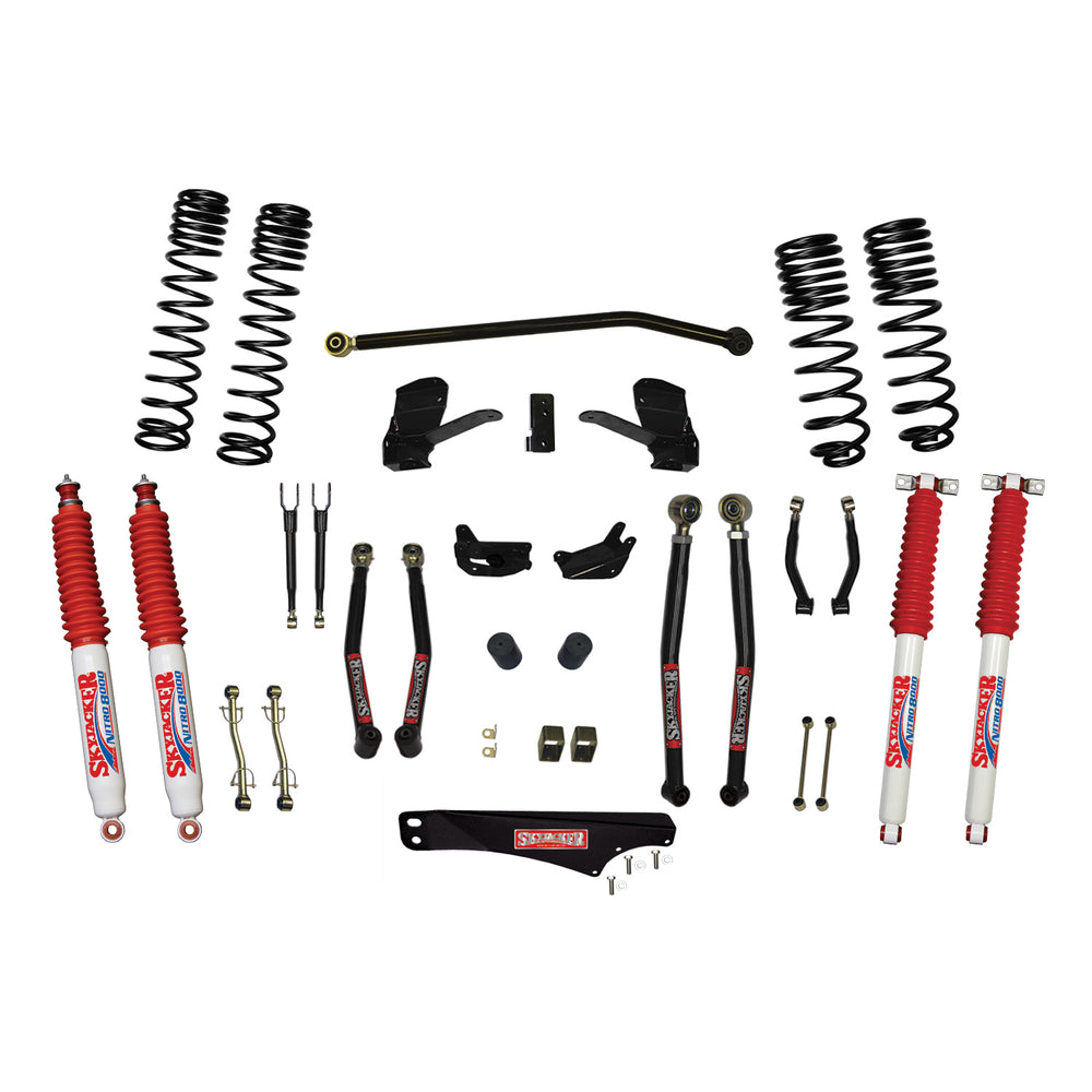 Skyjacker - 4 Inch Dual Rate Long Travel Long Arm Suspension Lift Kit/Nitro 8000 Shocks - JK40LKLT-SX-N