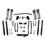 Skyjacker - 5 Inch Dual Rate Long Travel Long Arm Suspension Lift Kit/Black MAX Shocks - JK50LKLT-SX-B