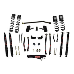 Skyjacker - 5 Inch Dual Rate Long Travel Long Arm Suspension Lift Kit/Black MAX Shocks - JK50LKLT-SX-B