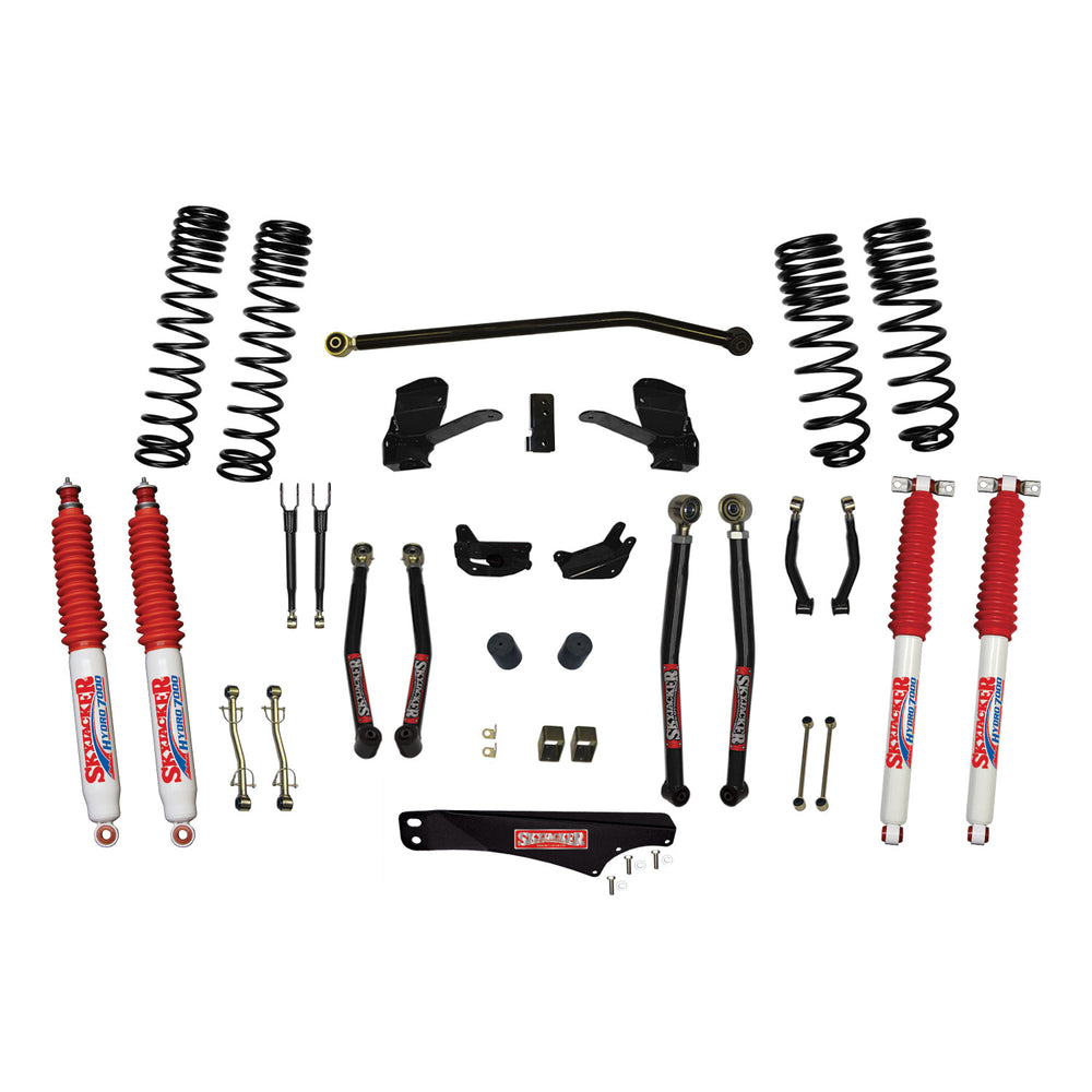 Skyjacker - 5 Inch Dual Rate Long Travel Long Arm Suspension Lift Kit/Hydro 7000 Shocks - JK50LKLT-SX-H