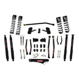 Skyjacker - 7 Inch Dual Rate Long Travel Long Arm Suspension Lift Kit/Black MAX Shocks - JK70LKLT-SX-B