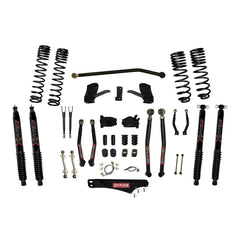 Skyjacker - 7 Inch Dual Rate Long Travel Long Arm Suspension Lift Kit/Black MAX Shocks - JK70LKLT-SX-B