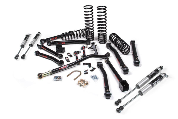 JKS Manufacturing Ensemble de rehaussement de suspension J-Krawl, 3 po, avec amortisseurs Fox 2.0 — 2018-2026 Jeep Wrangler JL 2 portes (JSPEC147KFP)