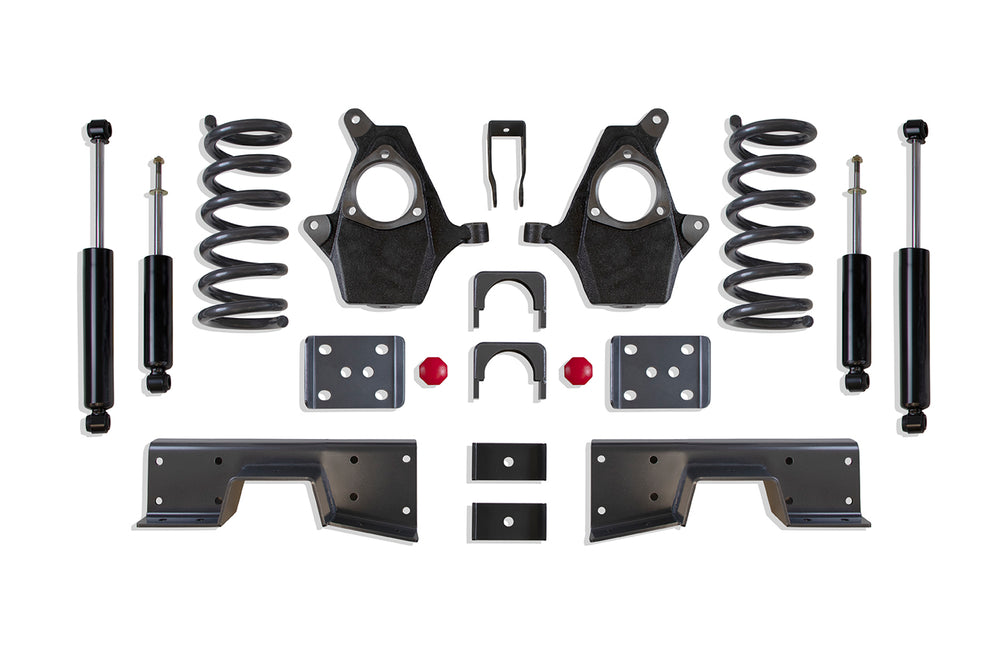 MaxTrac 4"/6" Lowering Kit — Grey Powdercoat — V6, 2WD — 1999-2006 Chevy Silverado 1500 / GMC Sierra 1500 (K330946-6)