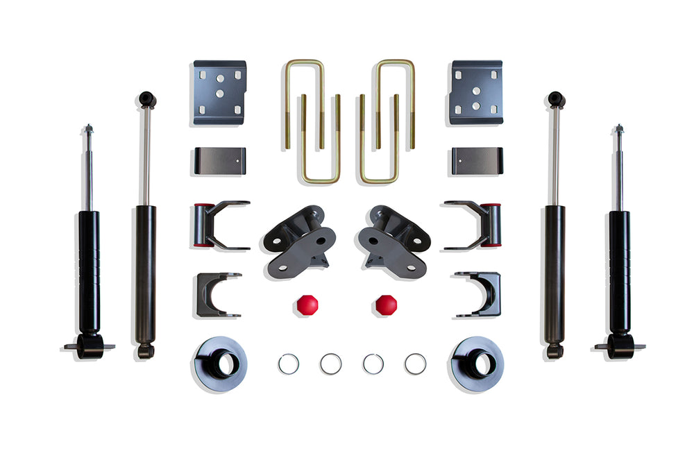 MaxTrac 2"/4" Lowering Kit (STRUTS) — Grey Powdercoat — 4WD — 2015-2025 Ford F-150 (K333224S-4)