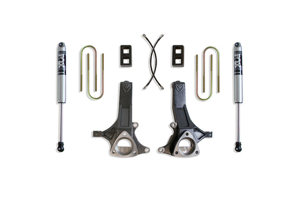 MaxTrac Ensemble de rehaussement 4.5 po (amortisseurs FOX) — revêtement en poudre gris — 2002-2008 Ram 1500 (K882145F)
