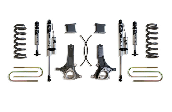 MaxTrac 7" Lift Kit (Vulcan IFP Front/Vulcan Reservoir Shocks Rear) — Grey Powdercoat — 2002-2008 Dodge Ram 1500 (K882171VR)