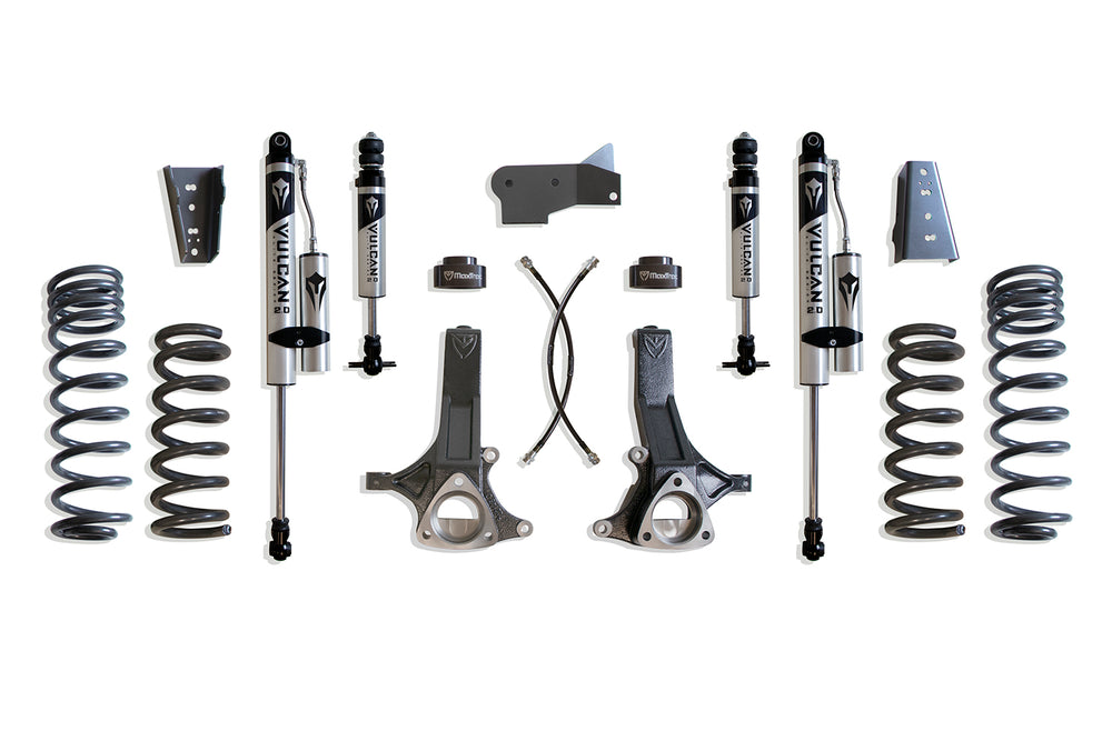 MaxTrac 7" Lift Kit (Vulcan IFP Front/Vulcan Reservoir Shocks Rear) — Grey Powdercoat — 2009-2024 Ram 1500 & 2019-2024 Ram 1500 Classic (K882470VR)