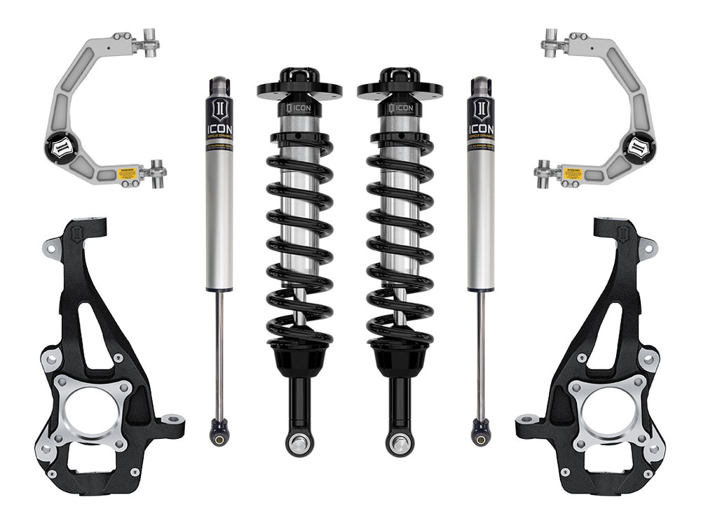 ICON 2021-2026 Ford F-150 4WD, 3.5-4.5" Lift, Stage 1 Suspension System, Billet