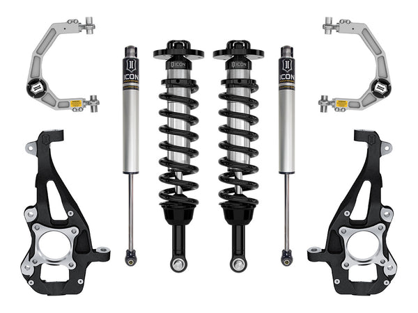 ICON 2021-2026 Ford F-150 4WD, 3.5-4.5" Lift, Stage 1 Suspension System, Billet