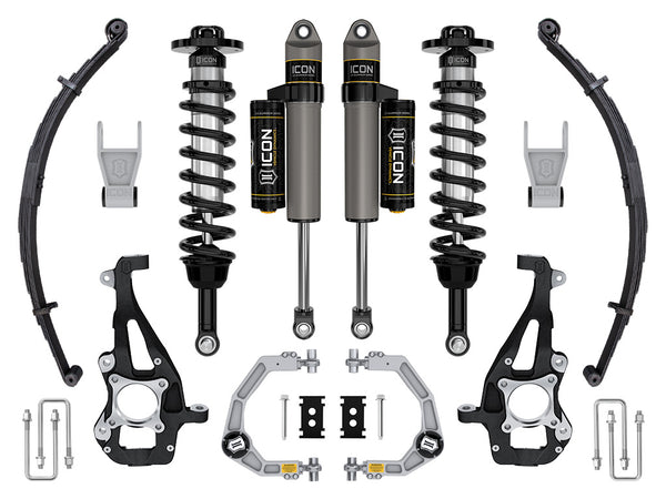 ICON 2021-2026 Ford F-150 4WD, 3.5-4.5" Lift, Stage 2 Suspension System, Billet, w/ Leaf Packs