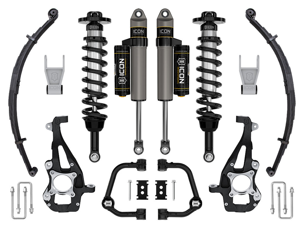 ICON 2021-2026 Ford F-150 4WD, 3.5-4.5" Lift, Stage 2 Suspension System, Tubular, w/ Leaf Packs