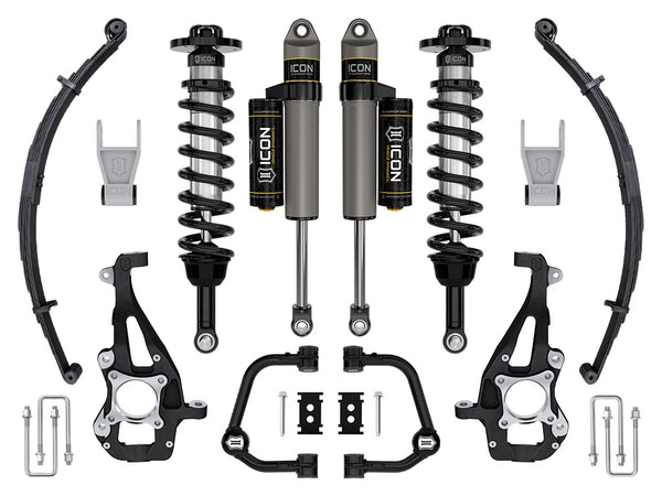 ICON 2021-2026 Ford F-150 4WD, 3.5-4.5" Lift, Stage 2 Suspension System, Tubular, w/ Leaf Packs