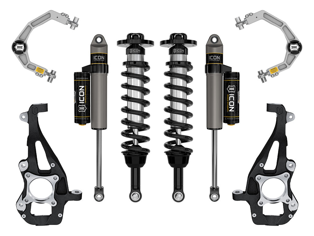 ICON 2021-2026 Ford F-150 4WD, 3.5-4.5" Lift, Stage 2 Suspension System, Billet