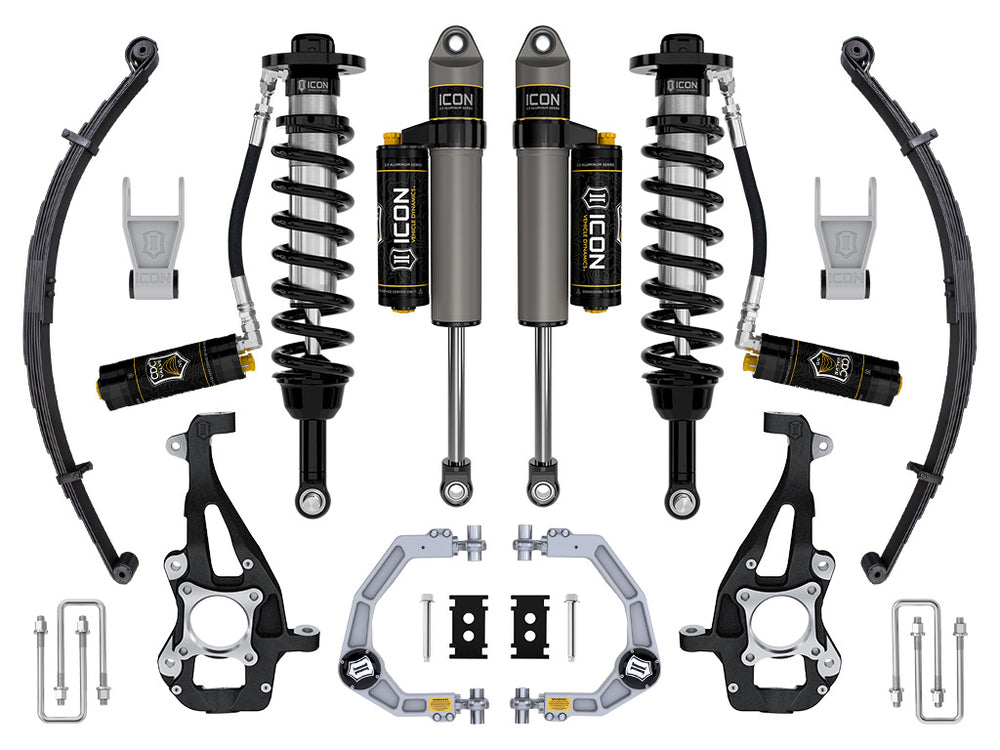 ICON 2021-2026 Ford F-150 4WD, 3.5-4.5" Lift, Stage 4 Suspension System, Billet, CDCV, w/ Leaf Packs